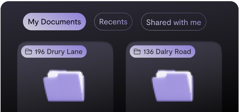 Document management interface with certificate and insurance policy renewal options
